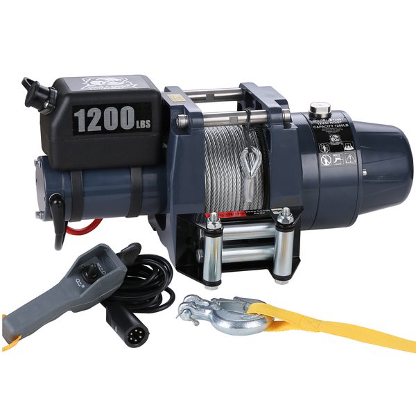 Bulldog Winch Hoist 1200 LB 12vDC wire rope 12001